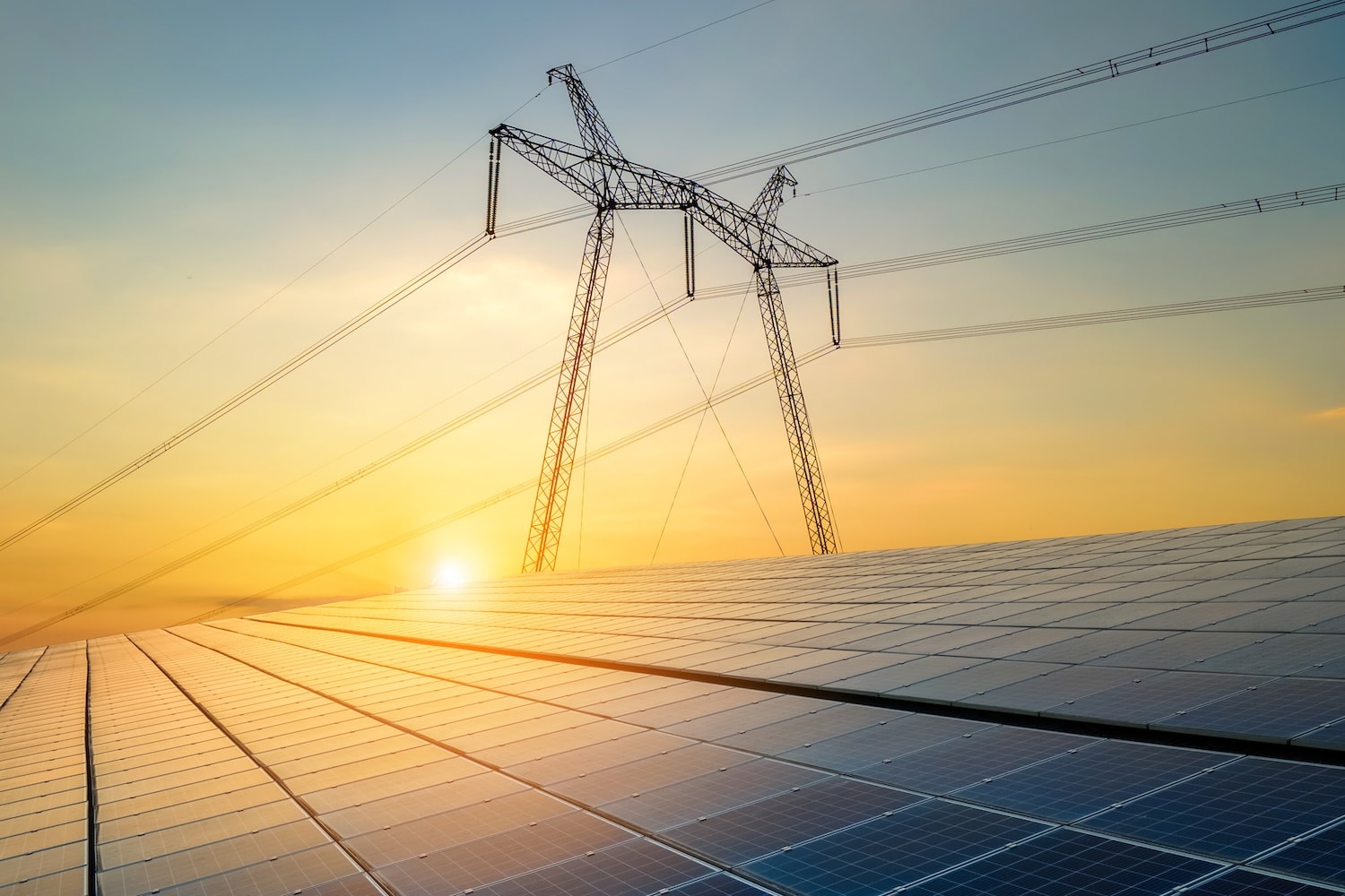 High-Voltage-Pylons-Sunrise