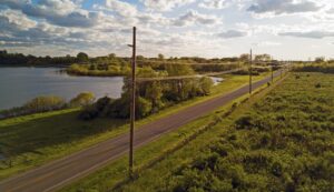 Poles-near-a-lake