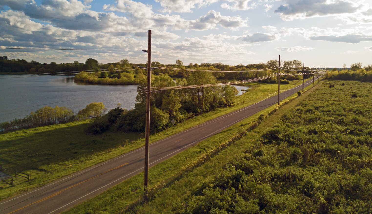 Poles-near-a-lake
