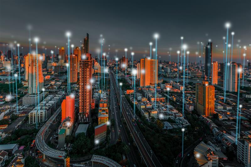 Smart city and dot point connect Modern Telecom System