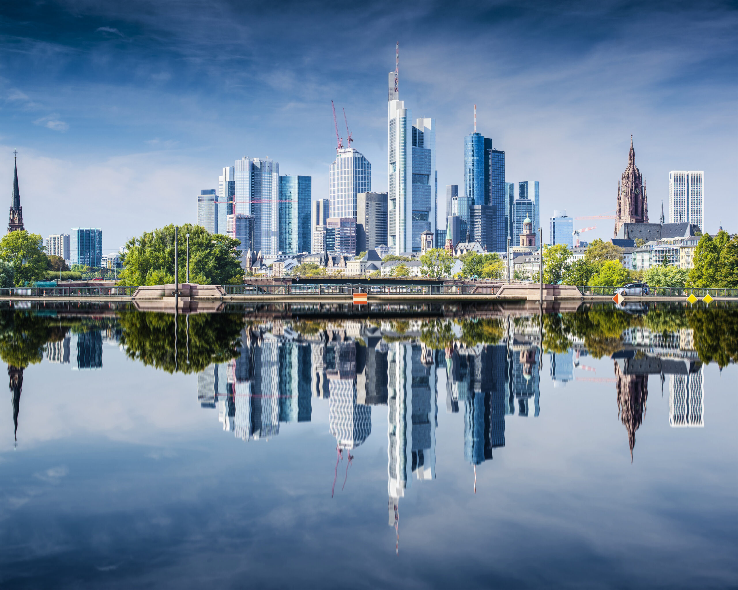 Skyline of Frankfurt, Germany, the financial center of the country.