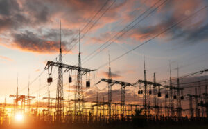 High-voltage-power-lines.-Distribution-electric-substation-with-power-lines-and-transformers-1254302177